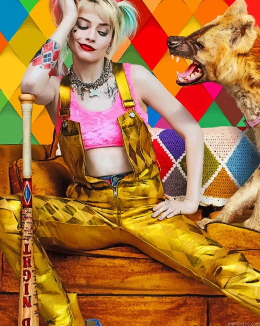 Margot Robbie Harley Quinn Birds Of Prey Actress Painting By Numberss.png