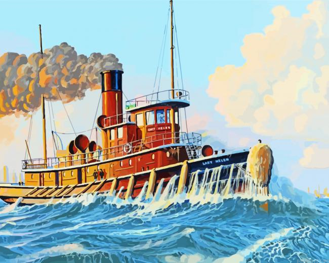 Marine Tugboat Ship Painting By Numberss.png