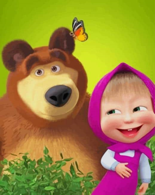 Masha And The Bear New Painting By Numberss.png