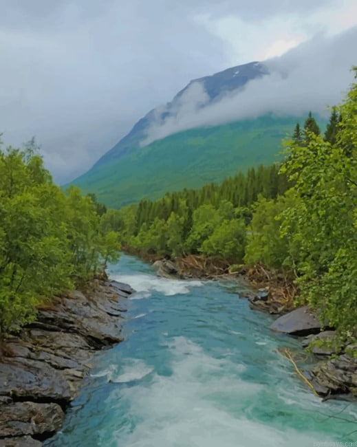 Matanuska River Nature Painting By Numberss.png