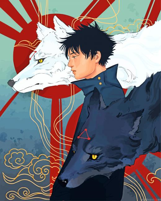 Megumi And Wolves Painting By Numberss.png