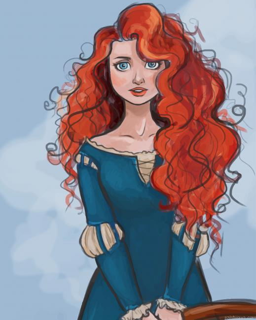 Merida Disney Princess New Painting By Numberss.png