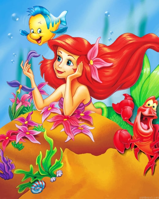 Mermaid Ariel Animations Painting By Numberss.png