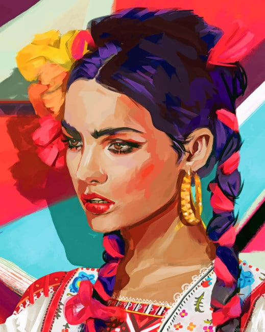 Mexican Girl Art Painting By Numberss.png