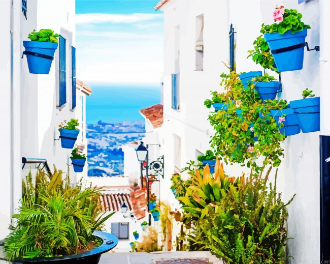 Mijas Street In Spain Painting By Numberss.png