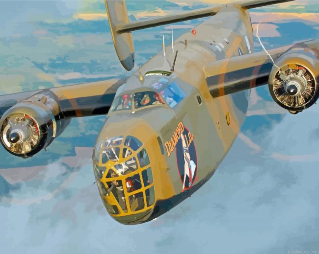 Military B 24 Bomber Painting By Numberss.png