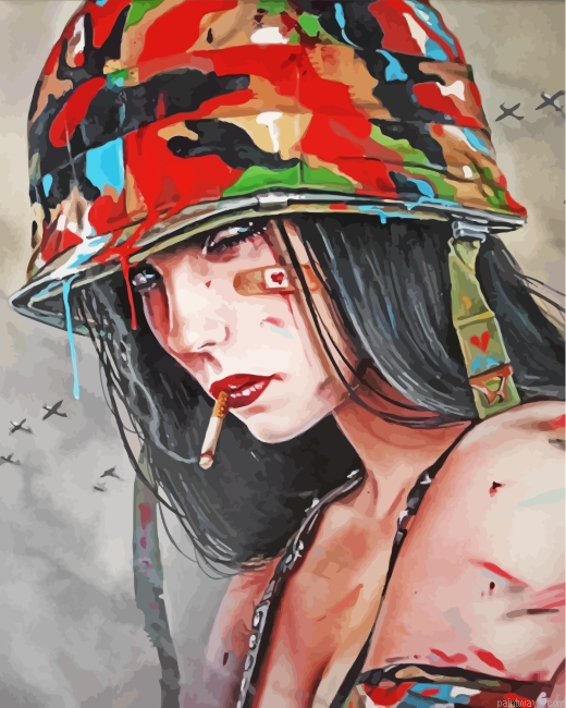 Military Lady Painting By Numbers.png
