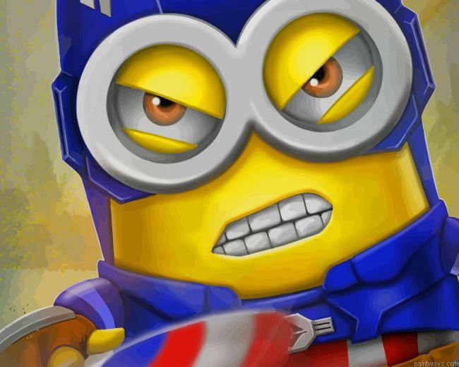 Minion As Captain America New Painting By Numberss.png