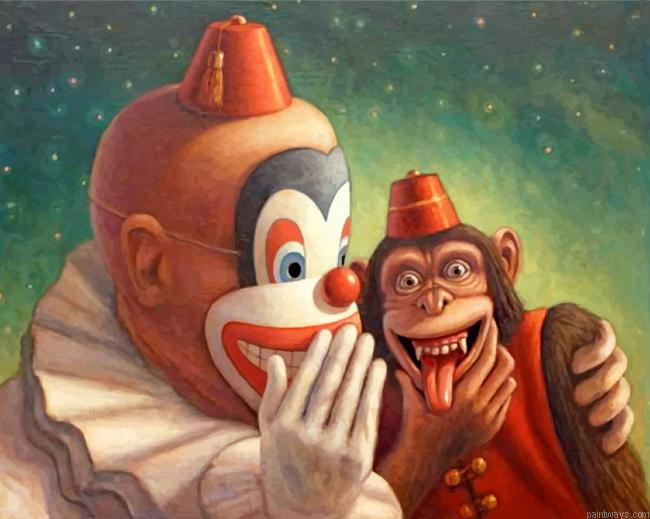 Monkey And Clown Painting By Numbers.png
