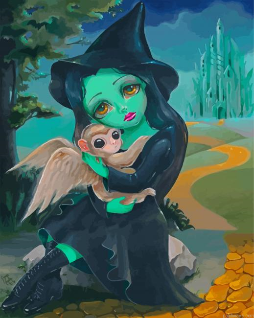 Monkey And Elphaba Painting By Numberss.png