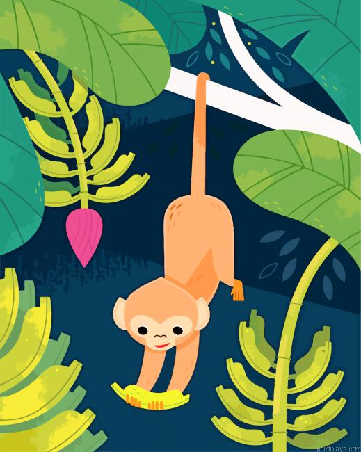 Monkey Illustration Painting By Numbers.png
