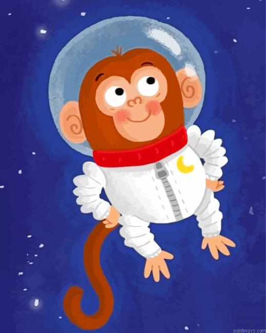 Monkey In The Space Painting By Numberss.png