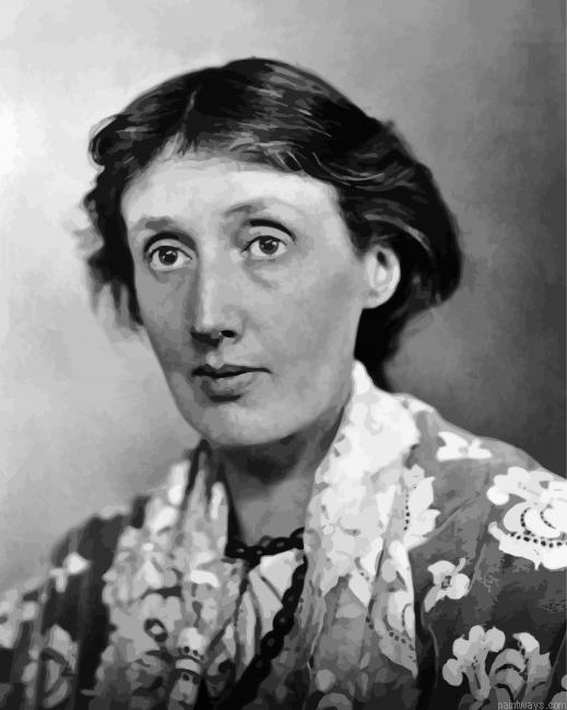 Monochrome Virginia Woolf Painting By Numberss.png