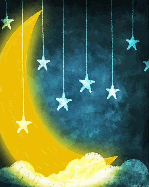 Moon And Stars Painting By Numberss.png