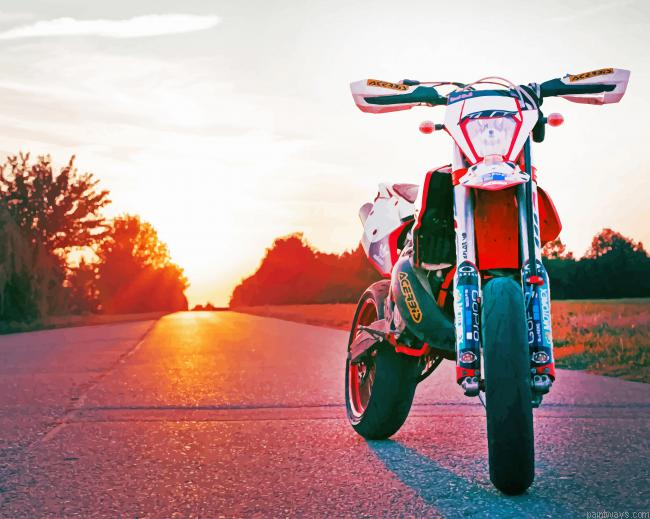 Motor Cycle Sunset New Painting By Numberss.png