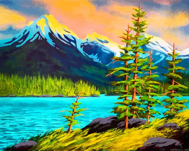 Mountains Landscape Painting By Numbers.png
