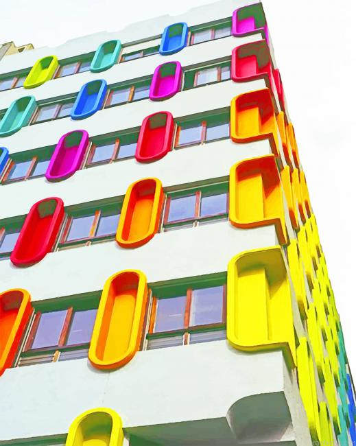 Multi Colored Building New Painting By Numberss.png