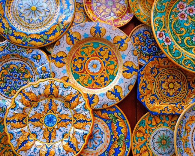 Multi Colored Floral Plates Painting By Numberss.png