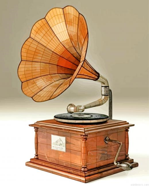 Musical Gramophone Painting By Numberss.png