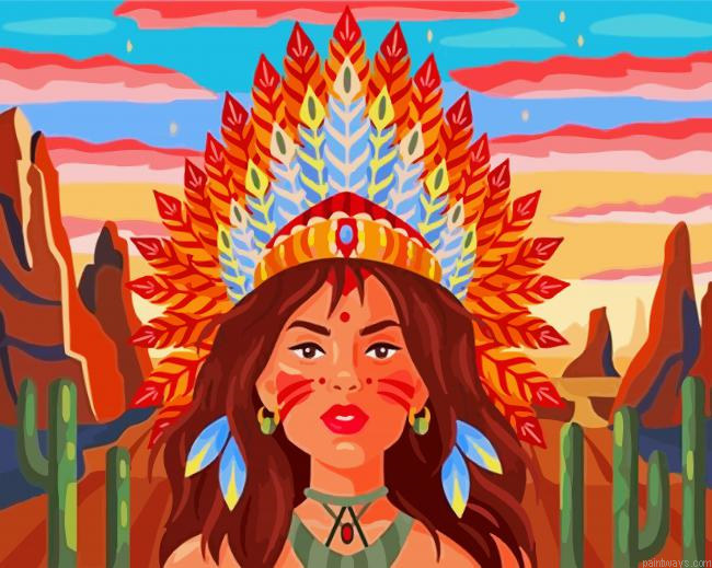 Native Lady Art Painting By Numberss.png