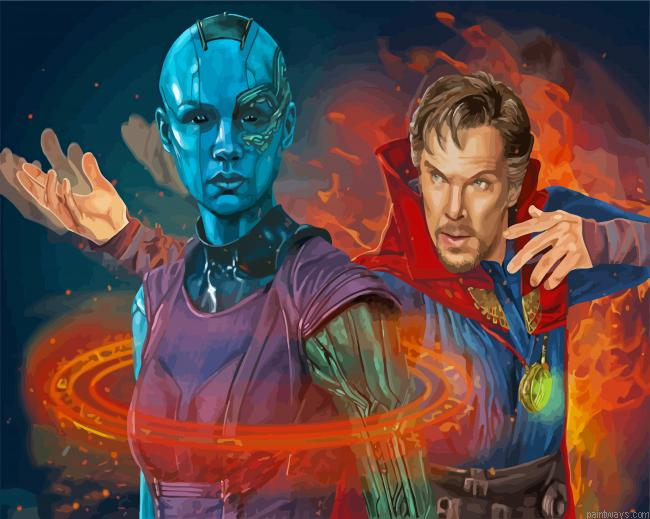Nebula Marvel And Dr Strange Painting By Numberss.png