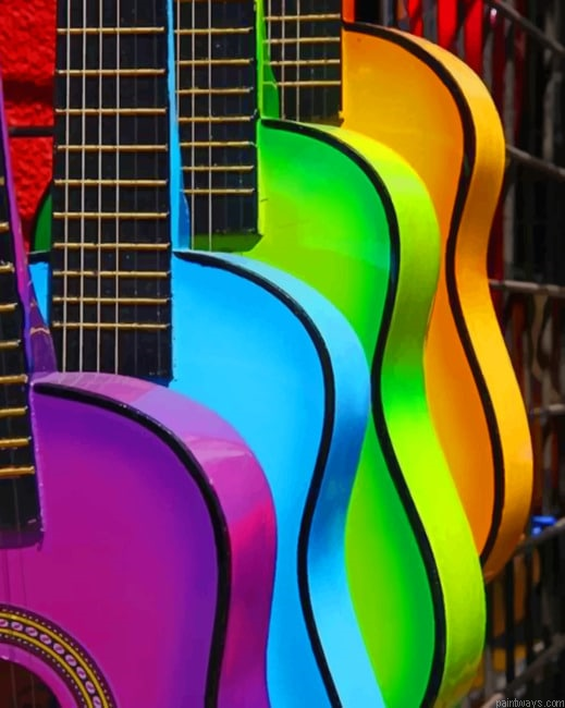 Neon Colored Guitars Painting By Numberss.png