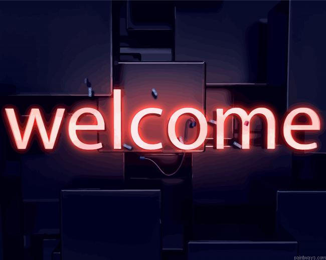 Neon Welcome Painting By Numberss.png