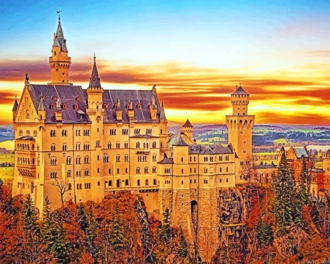 Neuschwanstein Castle Buildings Painting By Numberss.png