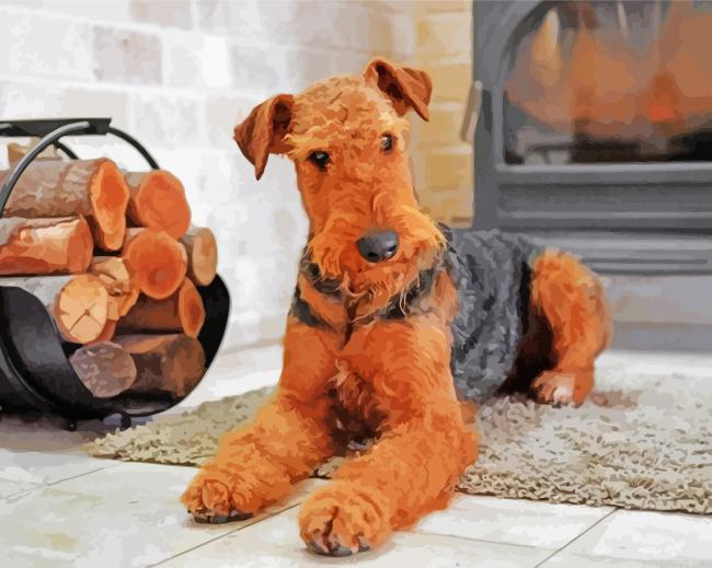 Nice Airedale Terrier Dog Painting By Numberss.png