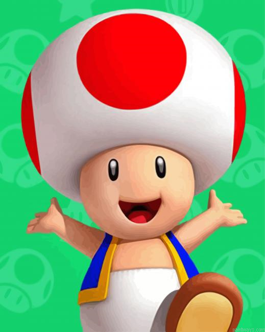 Nintendo Toad Mario Painting By Numberss.png