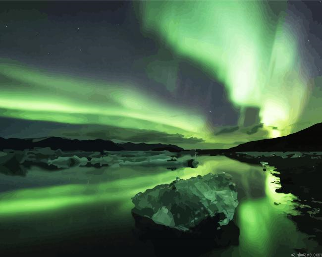 Northern Lights Reykjavik Painting By Numberss.png