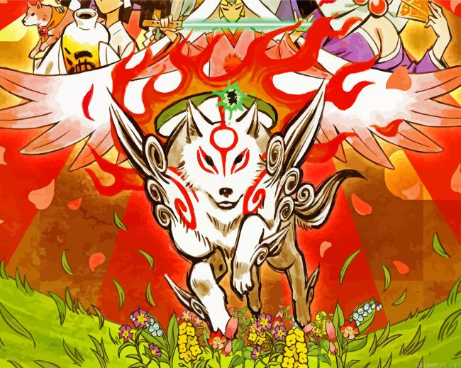 Okami Video Game Painting By Numberss.png
