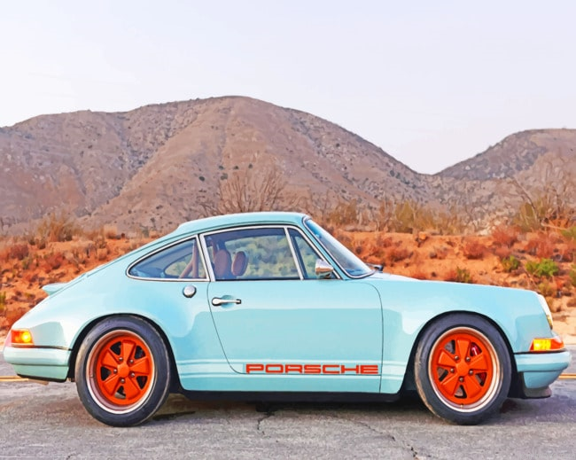 Old Blue Porsche 911 Cars Painting By Numberss.png