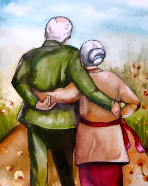 Old Couple Hugging Painting By Numbers.png