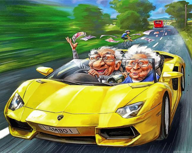 Old Couple In Car Painting By Numbers.png