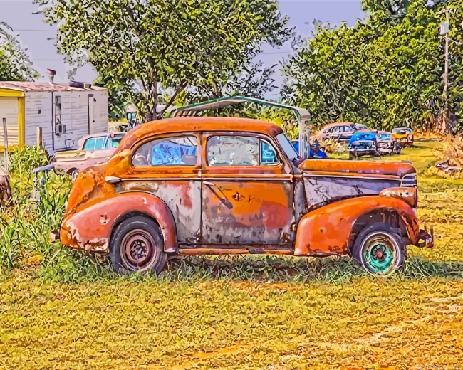 Old Rusted Car Painting By Numbers.png