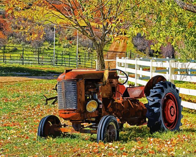 Old Rusty Tractor Painting By Numberss.png