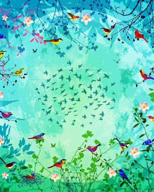 One Hundred Birds Painting By Numberss.png