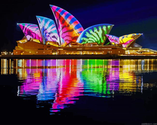 Opera House Colorful Reflection New Painting By Numberss.png