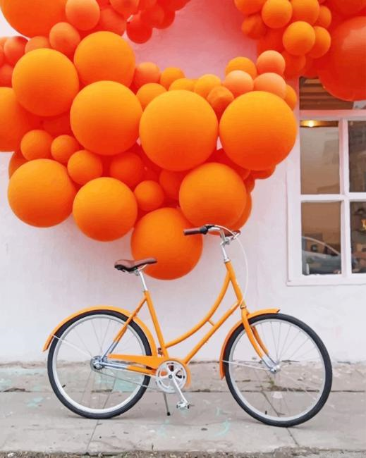 Orange Bike And Balloons New Painting By Numberss.png