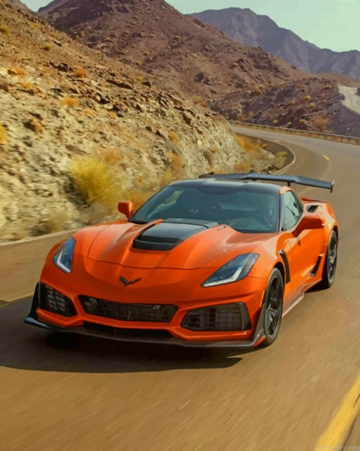 Orange Chevrolet Corvette Painting By Numberss.png
