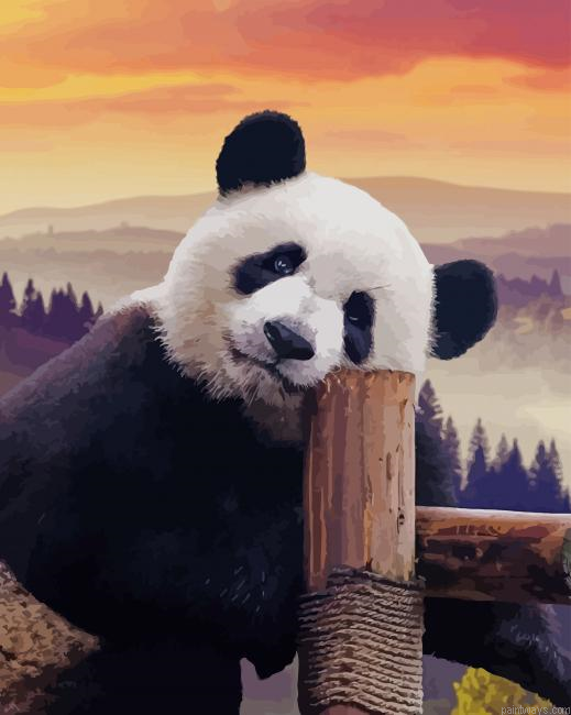 Panda In Jungle New Painting By Numberss.png