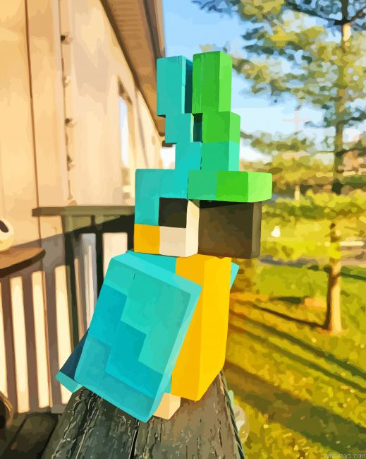 Parrot Minecraft Painting By Numberss.png