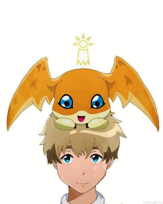 Patamon Anime Character Painting By Numberss.png