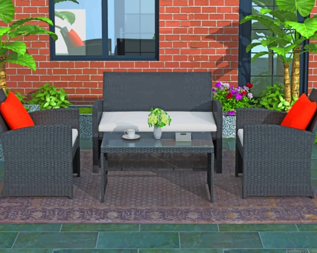 Patio Furniture Near A Brick Wall Furniture Painting By Numberss.png