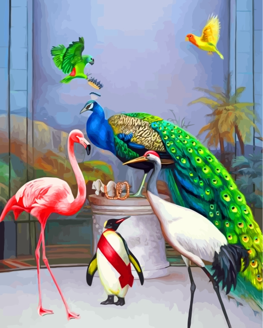 Peafowl And Birds Painting By Numbers.png
