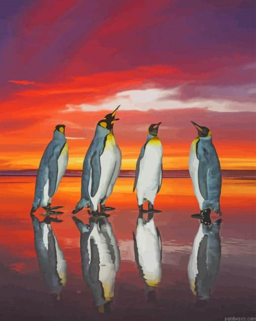 Penguins Sunset New Painting By Numberss.png