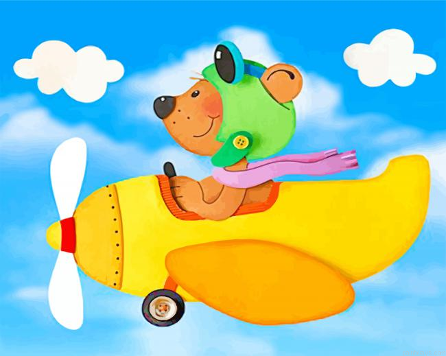 Pilot Bear Painting By Numberss.png