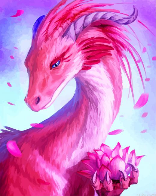 Pink Dragon Painting By Numbers.png