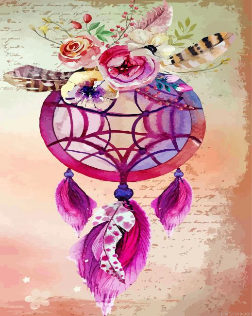 Pink Dream Catcher Painting By Numbers.png